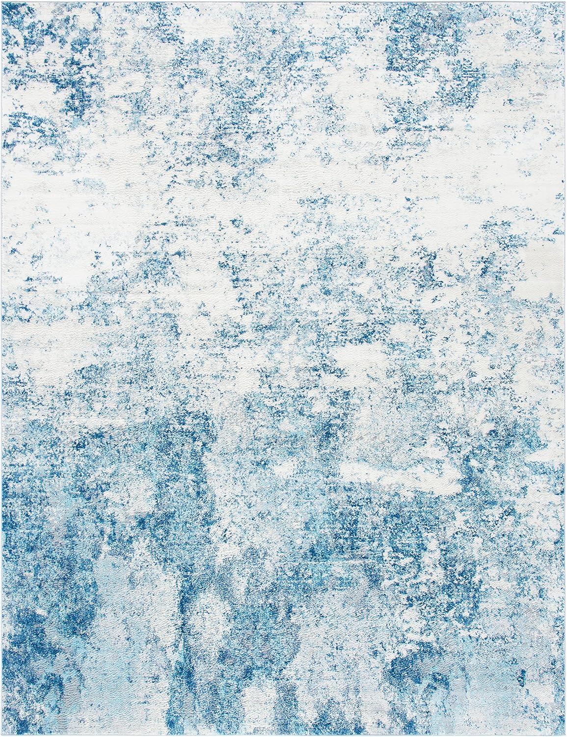 SAFAVIEH Brentwood Collection Area Rug - 8' x 10', Ivory & Navy, Modern Abstract Design, Non-Shedding & Easy Care, Ideal for High Traffic Areas in Living Room, Bedroom (BNT822B)