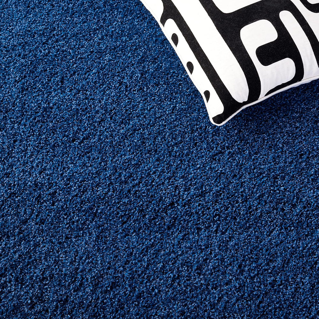 SAFAVIEH Laguna Shag Collection Area Rug - 5'3' x 7'6', Blue, Solid Design, Non-Shedding & Easy Care, 2-inch Thick Ideal for High Traffic Areas in Living Room, Bedroom (SGL303K)