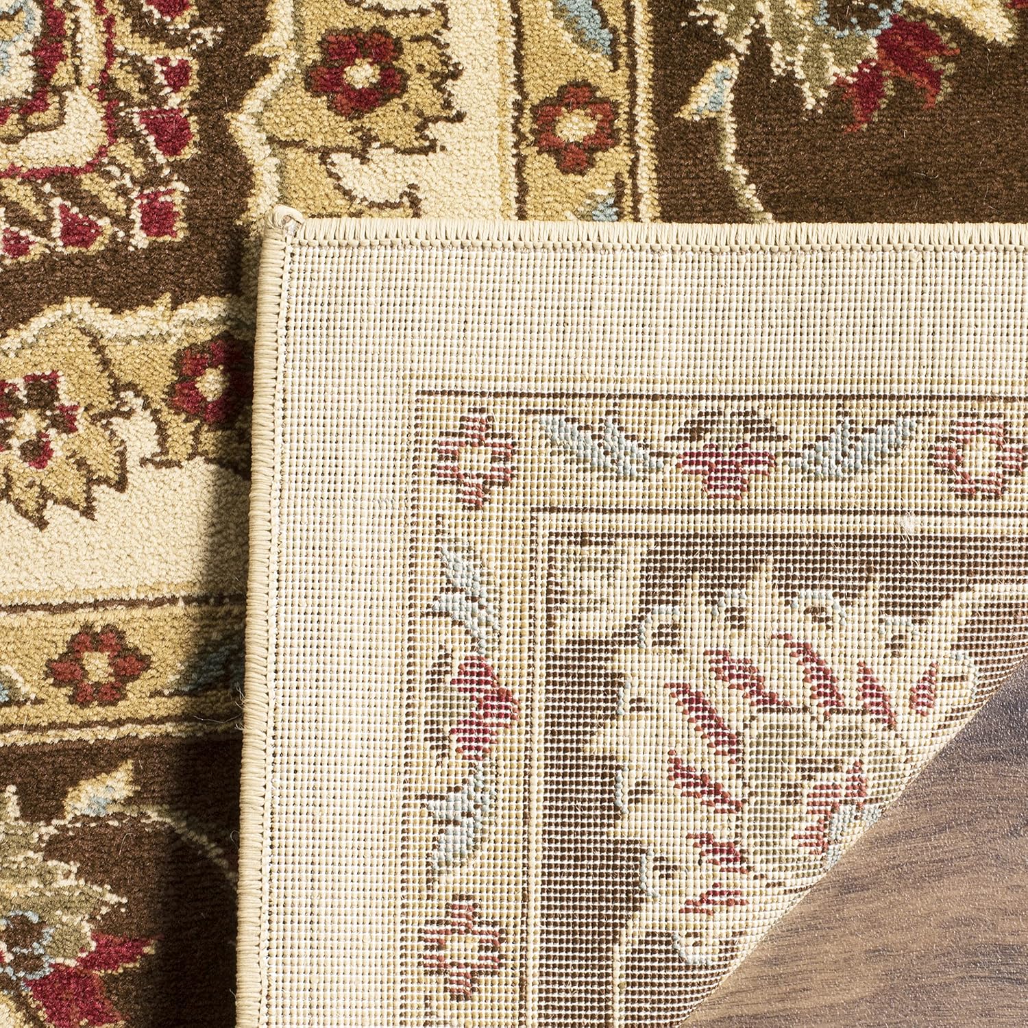 SAFAVIEH Lyndhurst Collection Runner Rug - 2'3' x 16', Ivory & Brown, Traditional Oriental Design, Non-Shedding & Easy Care, Ideal for High Traffic Areas in Living Room, Bedroom (LNH555-1225)