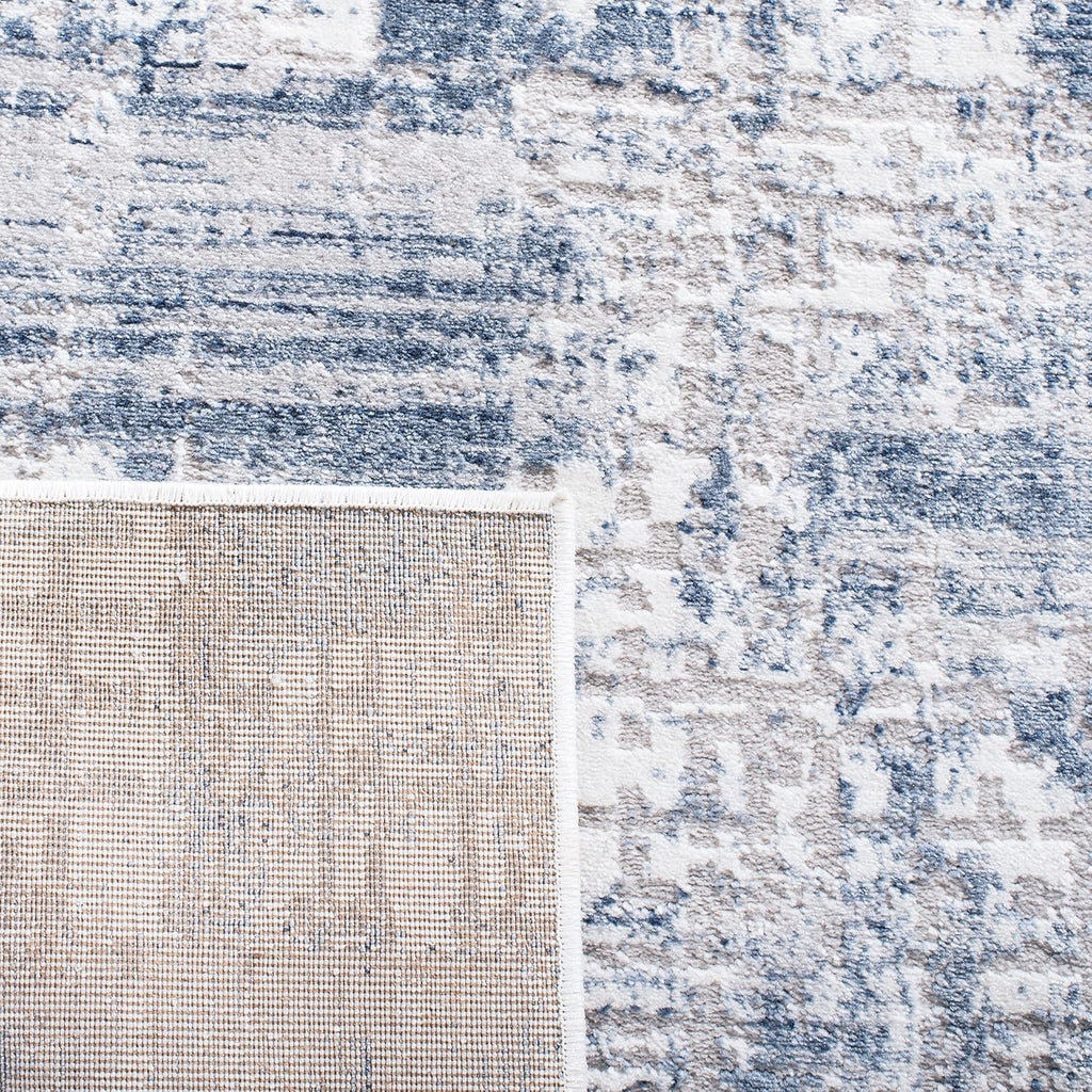 SAFAVIEH Amelia Collection Runner Rug - 2'2' x 6', Blue & Grey, Modern Abstract Distressed Design, Non-Shedding & Easy Care, Ideal for High Traffic Areas in Living Room, Bedroom (ALA786M)