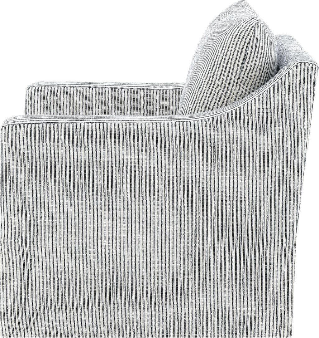 Coaster Home Furnishings - Winter - Wood - Upholstered Accent Chair with Sloped Arms, Removable Seat Cushion and 360-Degree Swivel - Living Room - Grey - 904137