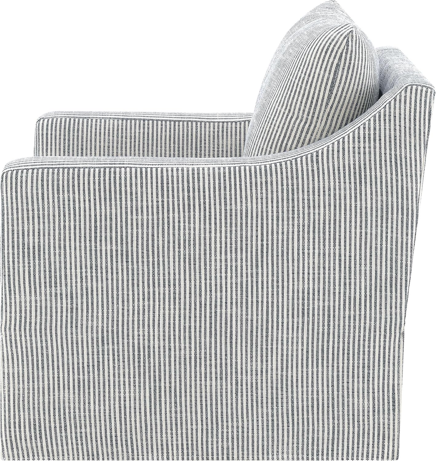 Coaster Home Furnishings - Winter - Wood - Upholstered Accent Chair with Sloped Arms, Removable Seat Cushion and 360-Degree Swivel - Living Room - Grey - 904137