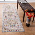SAFAVIEH Madison Collection Runner Rug - 2'2' x 8', Grey & Gold, Boho Chic Medallion Distressed Design, Non-Shedding & Easy Care, Ideal for High Traffic Areas in Living Room, Bedroom (MAD447G)
