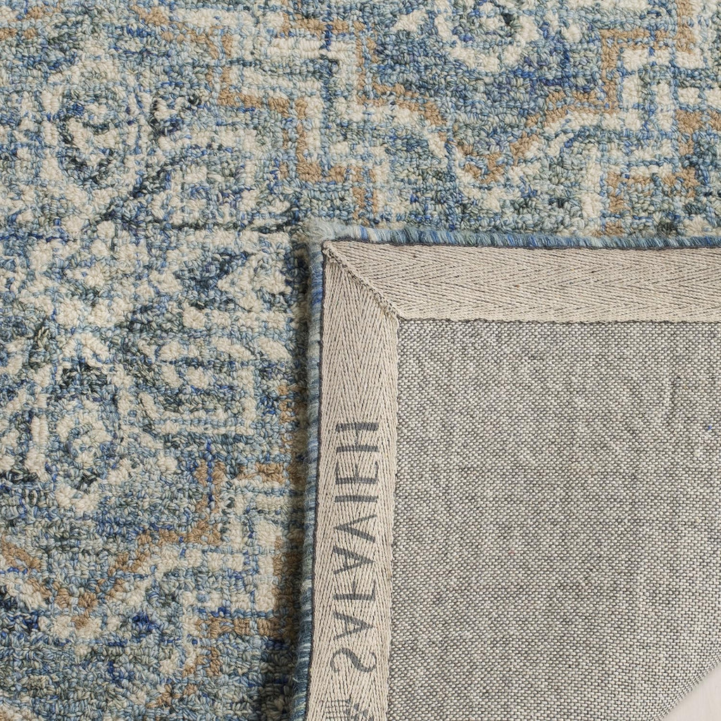 SAFAVIEH Abstract Collection Accent Rug - 4' x 6', Blue & Grey, Handmade Wool, Ideal for High Traffic Areas in Entryway, Living Room, Bedroom (ABT201A)