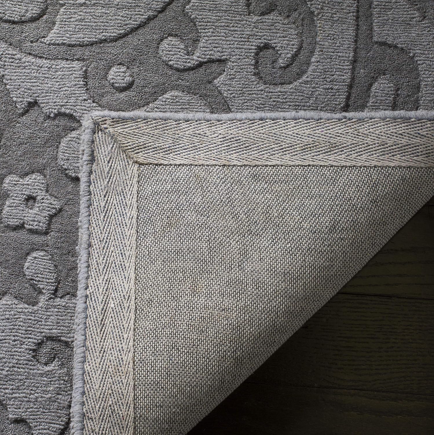SAFAVIEH Impressions Collection Runner Rug - 2'3' x 12', Grey, Handmade Wool, Ideal for High Traffic Areas in Living Room, Bedroom (IM341B)