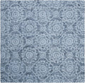 SAFAVIEH Abstract Collection Area Rug - 6' Square, Blue, Handmade Wool, Ideal for High Traffic Areas in Living Room, Bedroom (ABT207A)