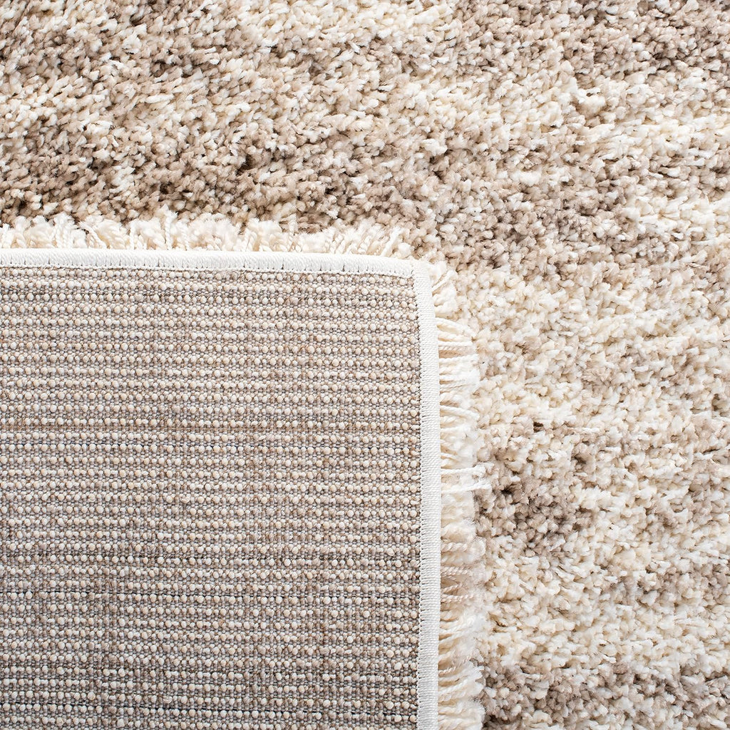 SAFAVIEH Hudson Shag Collection Area Rug - 11' x 15', Ivory/Beige, Geometric Design, Plush 1.9 Inch Thick Ideal for High Traffic Areas in Living Room, Bedroom, Dining (SGH206B)