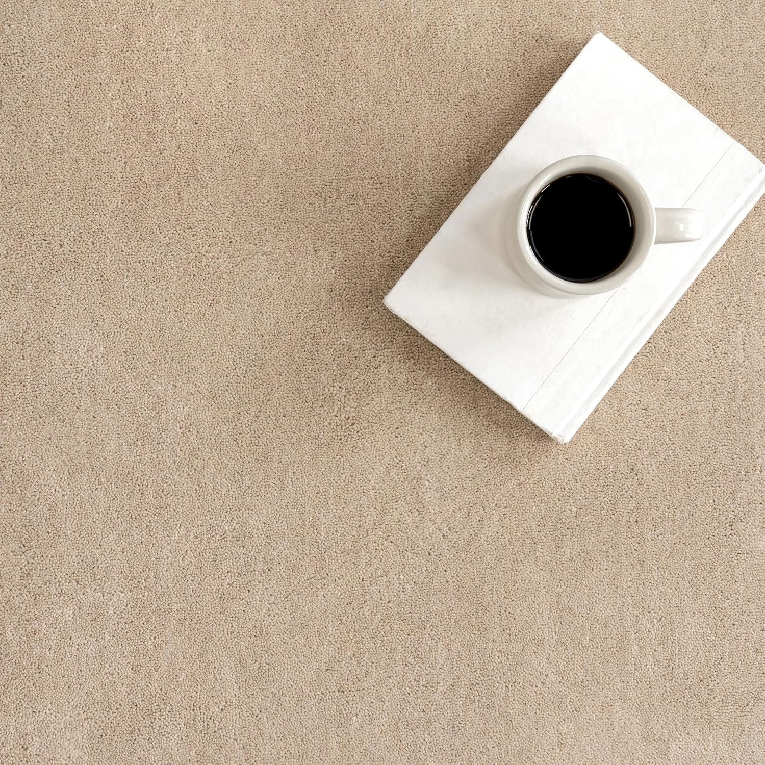 Rugs USA Maru Handmade, Beige, 4' x 6', Solid, Wool, Soft and Cozy, High Traffic, Stain Resistant, Easy Clean, Durable Area Rug for Bedroom, Living Room, Dining Space, Den, Foyer, Entryway
