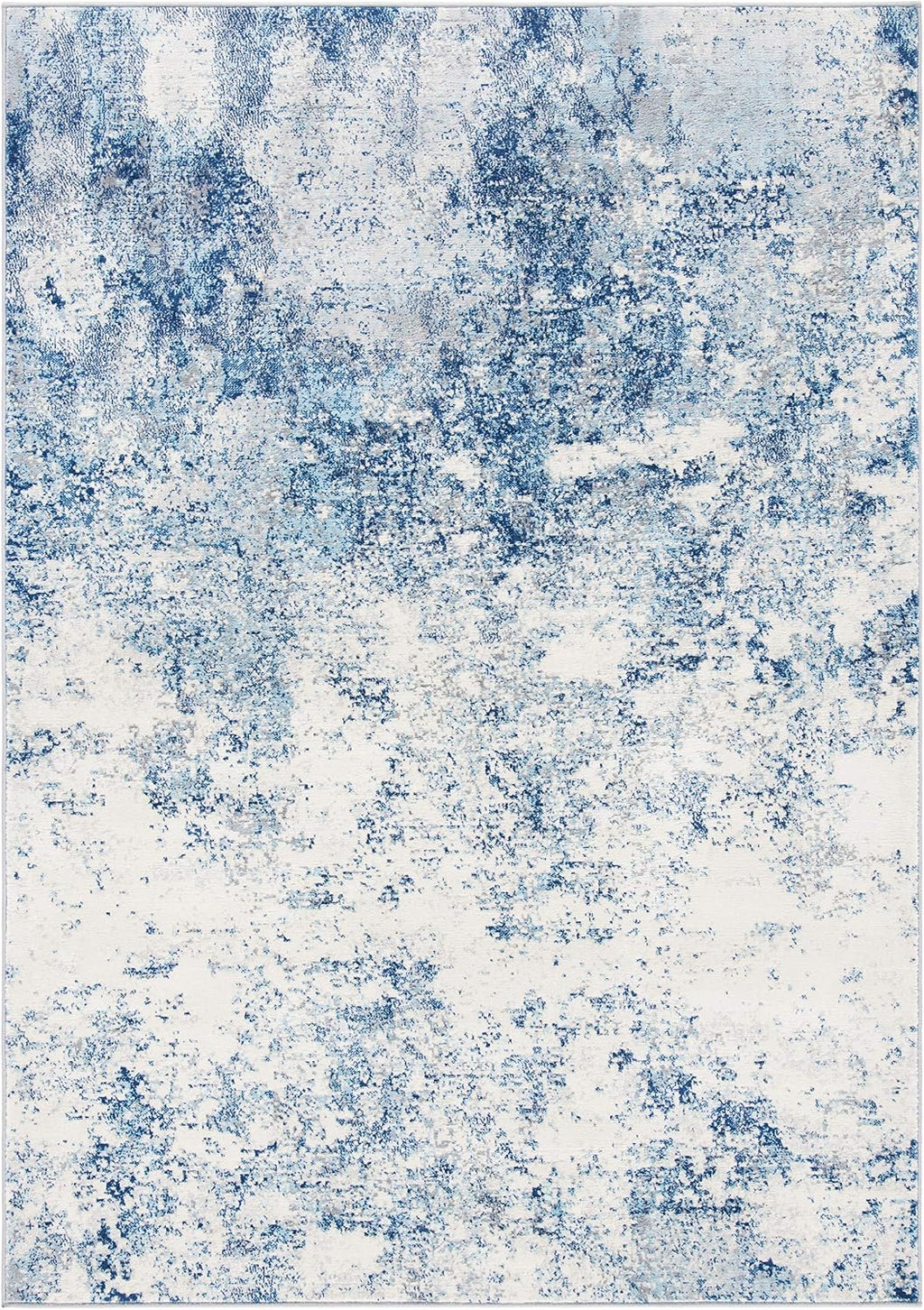 SAFAVIEH Brentwood Collection Accent Rug - 2' x 4', Ivory & Navy, Modern Abstract Design, Non-Shedding & Easy Care, Ideal for High Traffic Areas in Entryway, Living Room, Bedroom (BNT822B)