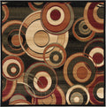 SAFAVIEH Lyndhurst Collection Area Rug - 7' Square, Black & Multi, Mid-Century Modern Design, Non-Shedding & Easy Care, Ideal for High Traffic Areas in Living Room, Bedroom (LNH225B)