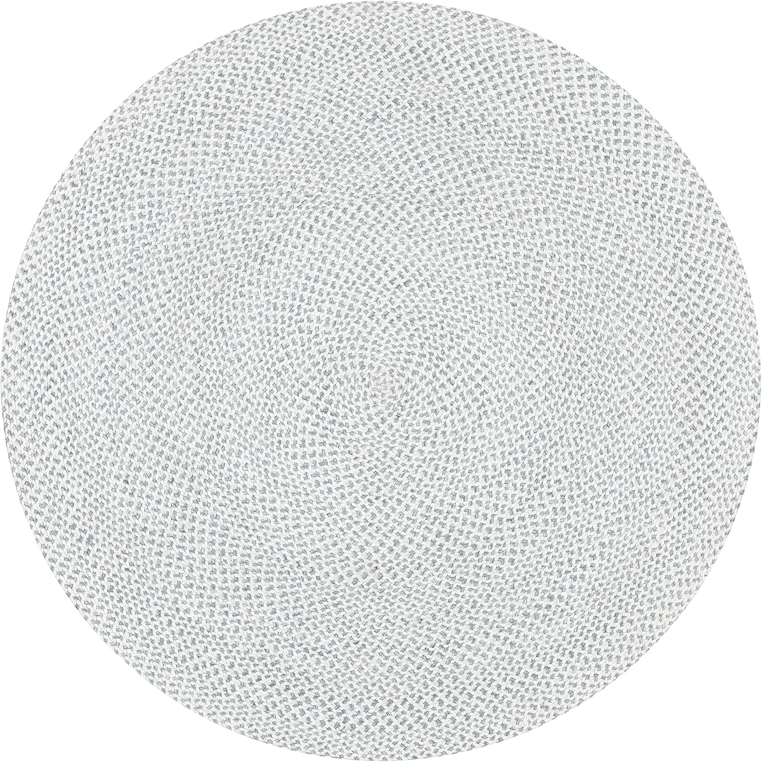SAFAVIEH Braided Collection Area Rug - 6' Round, Silver & Ivory, Handmade Country Cottage Reversible, Ideal for High Traffic Areas in Living Room, Bedroom (BRD801G)