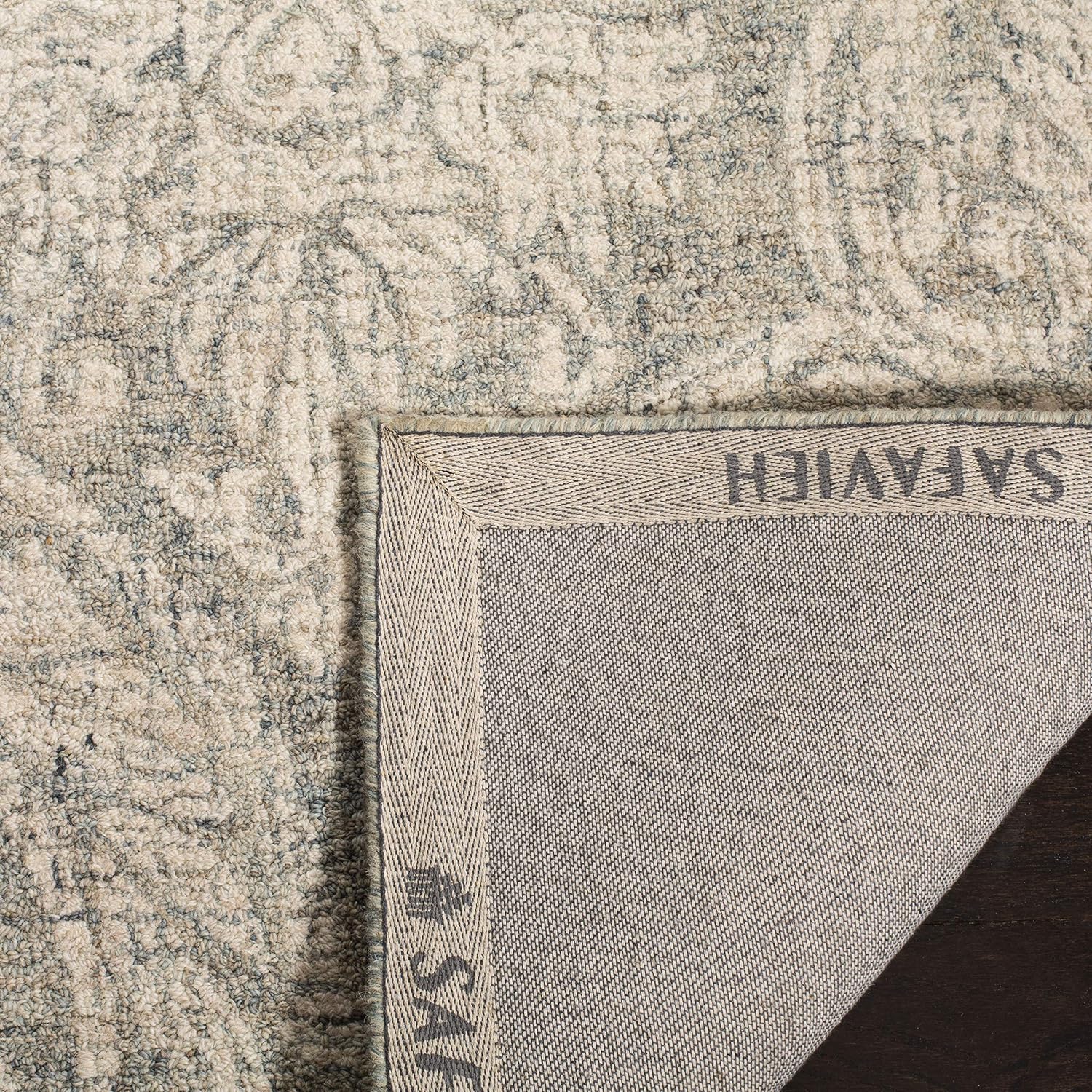 SAFAVIEH Abstract Collection Runner Rug - 2'3' x 6', Grey & Ivory, Handmade Wool, Ideal for High Traffic Areas in Living Room, Bedroom (ABT204A)
