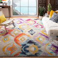 SAFAVIEH Monaco Collection Area Rug - 9' x 12', Multi, Ogee Trellis Watercolor Distressed Design, Non-Shedding & Easy Care, Ideal for High Traffic Areas in Living Room, Bedroom (MNC242F)