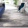 SAFAVIEH Retro Collection Area Rug - 6' Square, Grey & Ivory, Modern Abstract Design, Non-Shedding & Easy Care, Ideal for High Traffic Areas in Living Room, Bedroom (RET2891-8012)