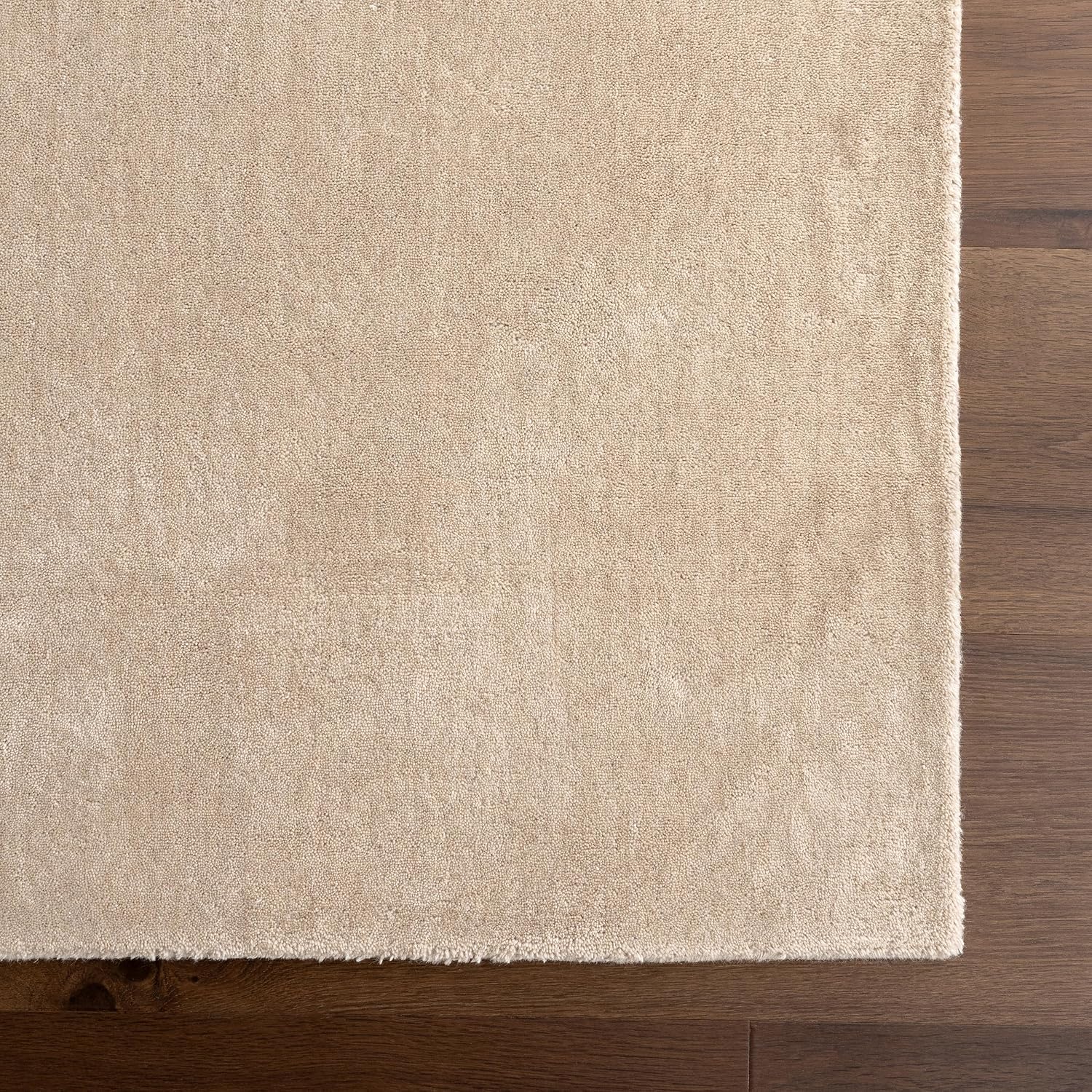 Rugs USA Maru Handmade, Beige, 4' x 6', Solid, Wool, Soft and Cozy, High Traffic, Stain Resistant, Easy Clean, Durable Area Rug for Bedroom, Living Room, Dining Space, Den, Foyer, Entryway