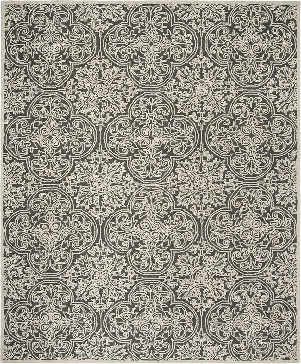 SAFAVIEH Trace Collection Area Rug - 9' x 12', Dark Grey & Light Grey, Handmade Wool, Ideal for High Traffic Areas in Living Room, Bedroom (TRC101A)