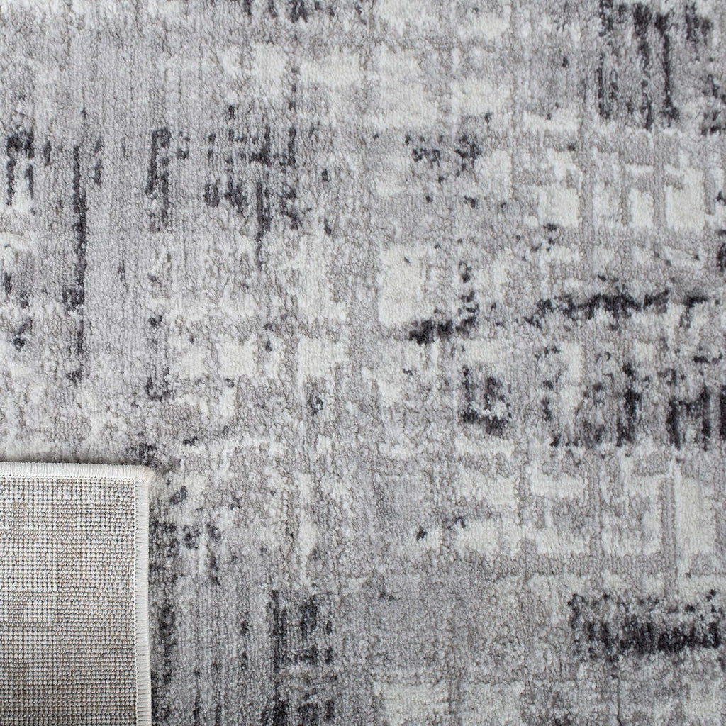 SAFAVIEH Amelia Collection Area Rug - 6' x 9', Grey & Charcoal, Modern Abstract Distressed Design, Non-Shedding & Easy Care, Ideal for High Traffic Areas in Living Room, Bedroom (ALA786F)