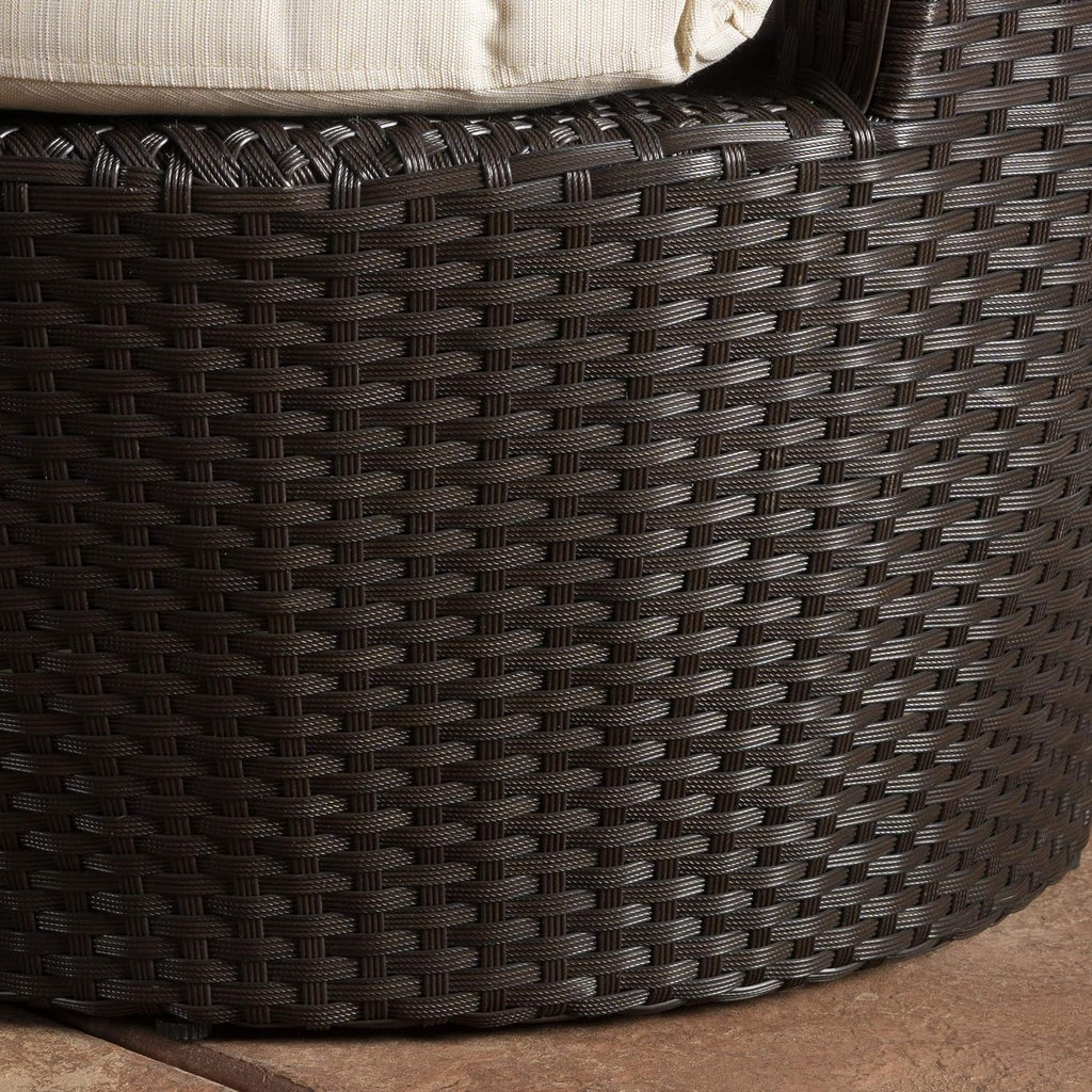 Christopher Knight Home Kono PE Wicker Chat Set, 3-Pcs Set, Brown