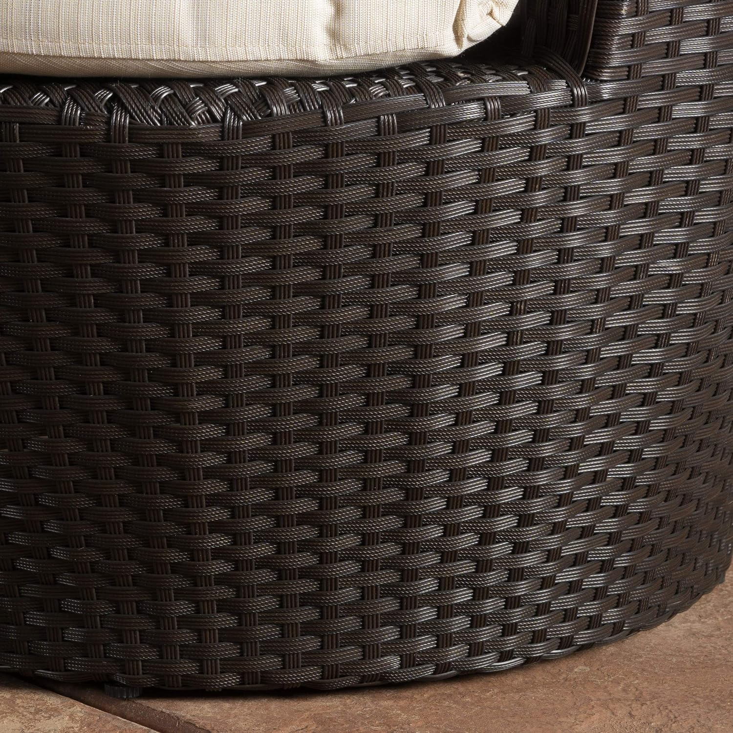 Christopher Knight Home Kono PE Wicker Chat Set, 3-Pcs Set, Brown