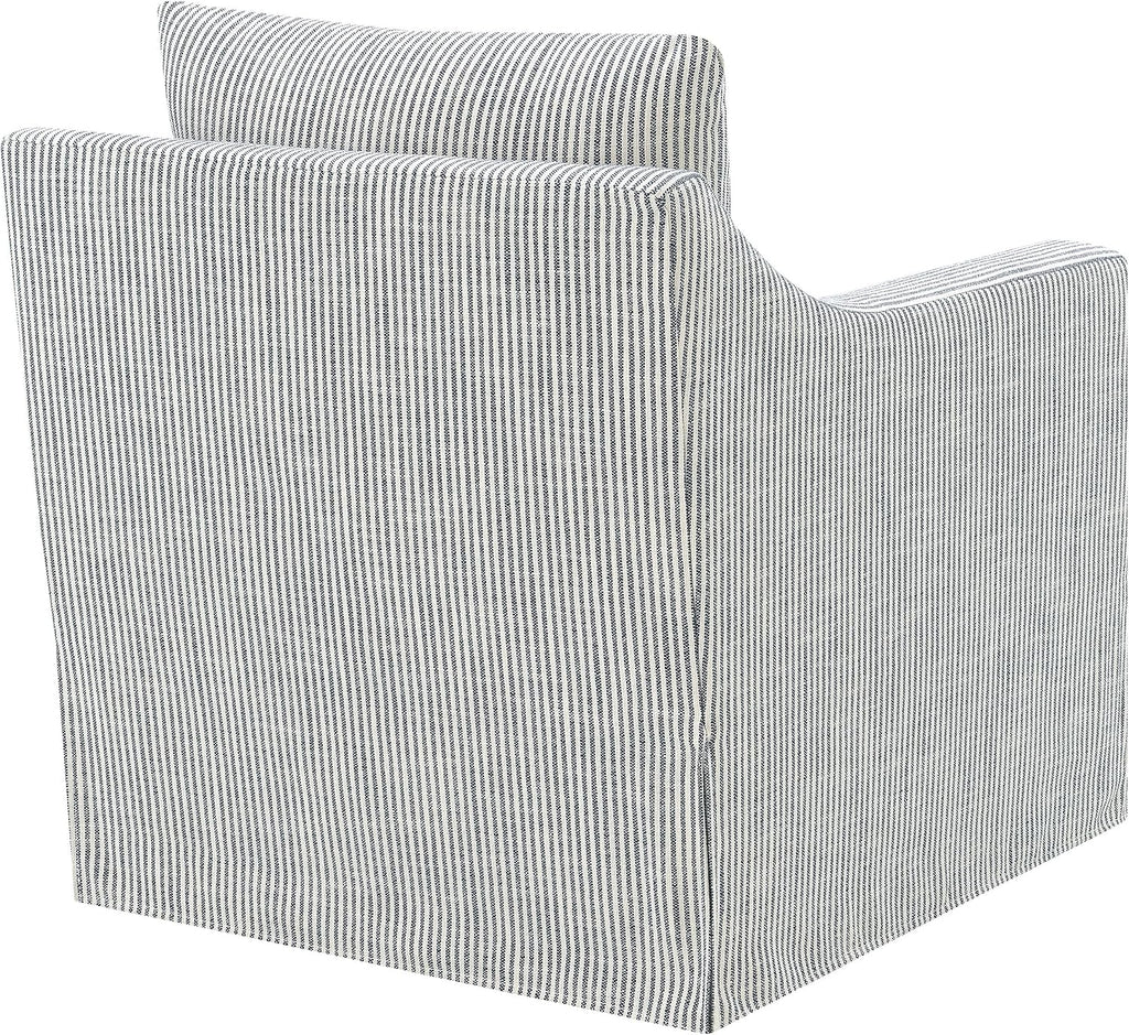 Coaster Home Furnishings - Winter - Wood - Upholstered Accent Chair with Sloped Arms, Removable Seat Cushion and 360-Degree Swivel - Living Room - Grey - 904137