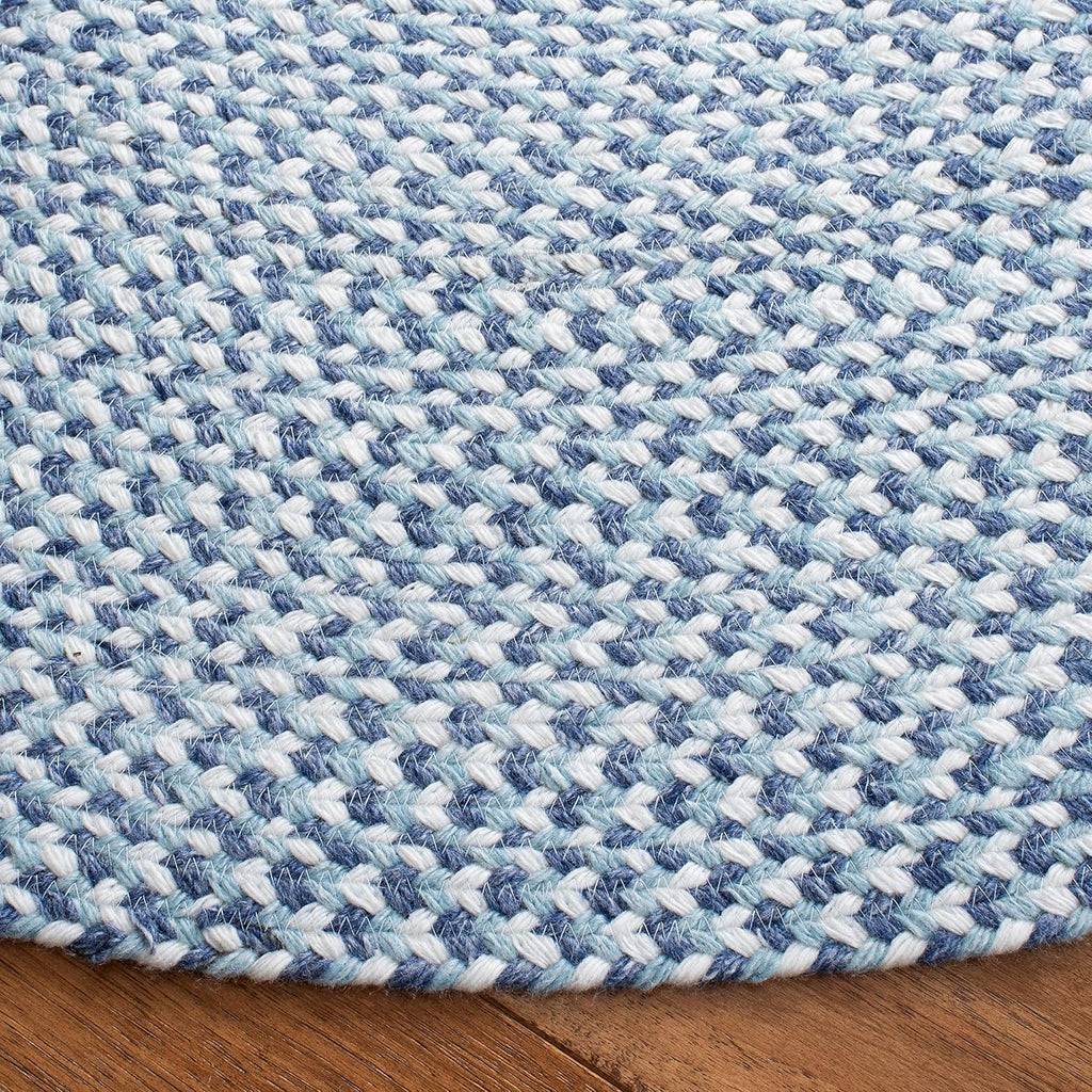 SAFAVIEH Braided Collection 8' Round Blue/Aqua BRD801J Handmade Country Cottage Reversible Entryway Foyer Living Room Bedroom Kitchen Area Rug