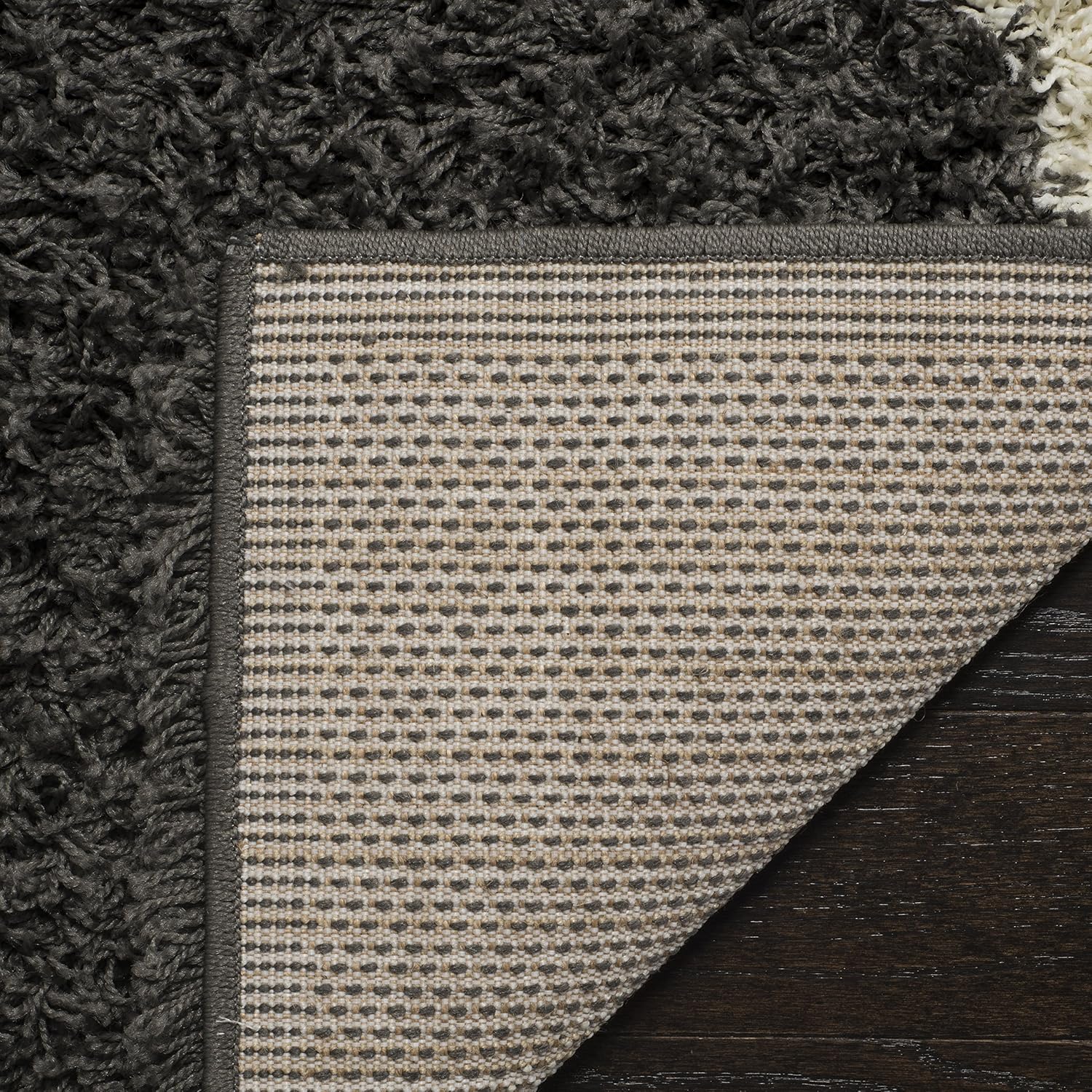 SAFAVIEH Dallas Shag Collection Runner Rug - 2'3' x 8', Dark Grey & Ivory, Trellis Design, Non-Shedding & Easy Care, 1.5-inch Thick Ideal for High Traffic Areas in Living Room, Bedroom (SGD257A)