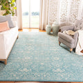 SAFAVIEH Evoke Collection Area Rug - 9' x 12', Light Blue & Ivory, Shabby Chic Distressed Design, Non-Shedding & Easy Care, Ideal for High Traffic Areas in Living Room, Bedroom (EVK270D)