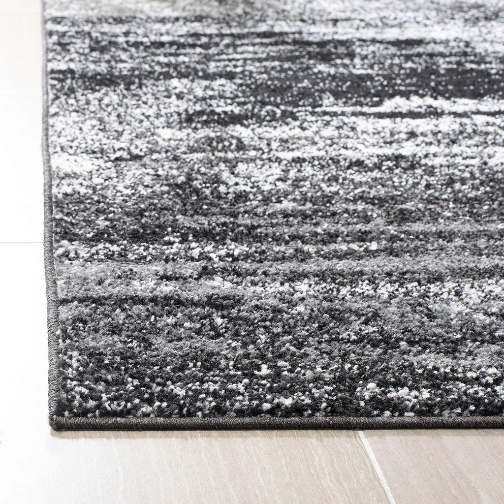 SAFAVIEH Adirondack Collection Area Rug - 9' x 12', Silver & Black, Modern Abstract Design, Non-Shedding & Easy Care, Ideal for High Traffic Areas in Living Room, Bedroom (ADR112A)