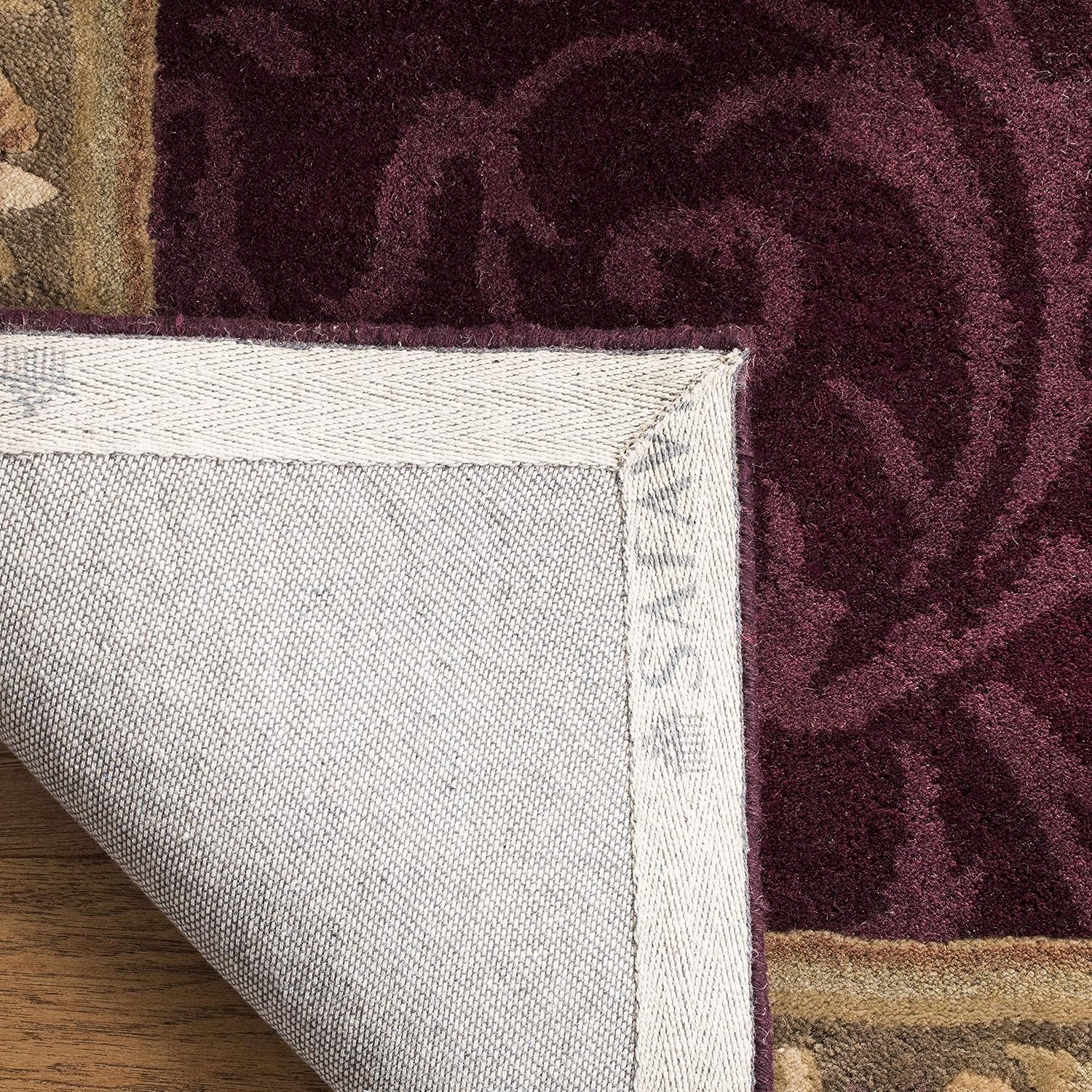 SAFAVIEH Empire Collection Runner Rug - 2'6' x 8', Dark Red & Dark Beige, Handmade Traditional European Wool, Ideal for High Traffic Areas in Living Room, Bedroom (EM414A)