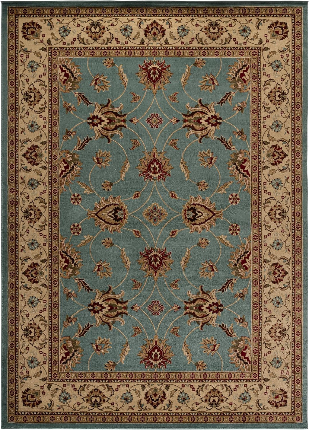 SAFAVIEH Lyndhurst Collection Area Rug - 8' x 11', Blue & Ivory, Traditional Oriental Design, Non-Shedding & Easy Care, Ideal for High Traffic Areas in Living Room, Bedroom (LNH553-6512)