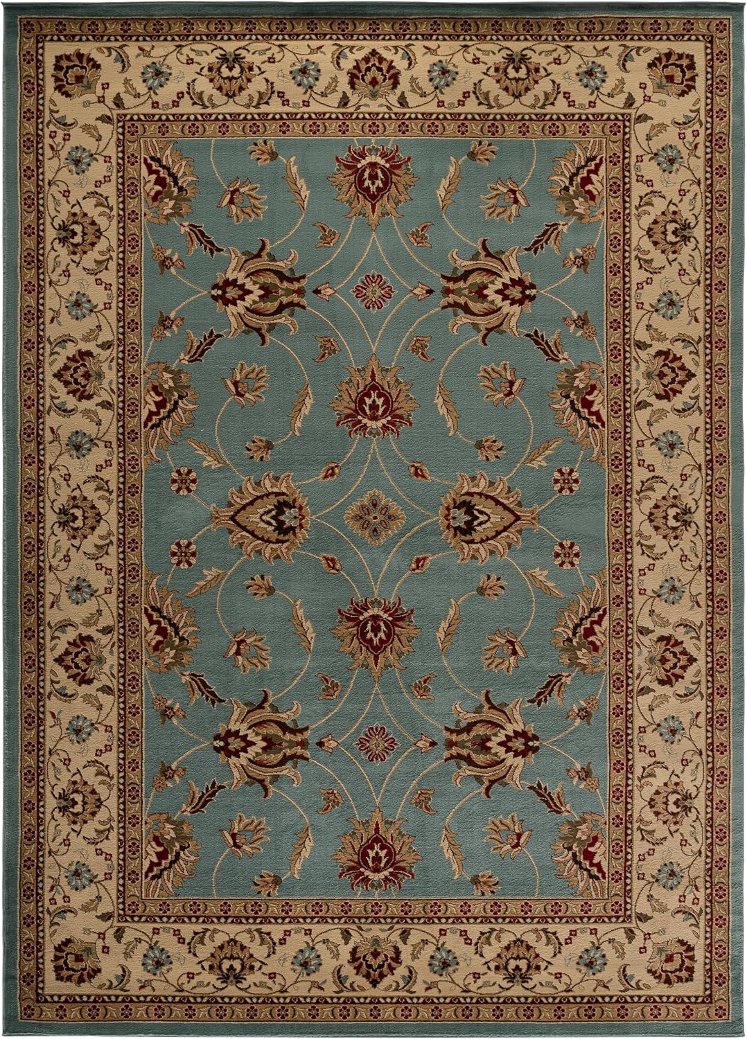 SAFAVIEH Lyndhurst Collection Area Rug - 8' x 11', Blue & Ivory, Traditional Oriental Design, Non-Shedding & Easy Care, Ideal for High Traffic Areas in Living Room, Bedroom (LNH553-6512)