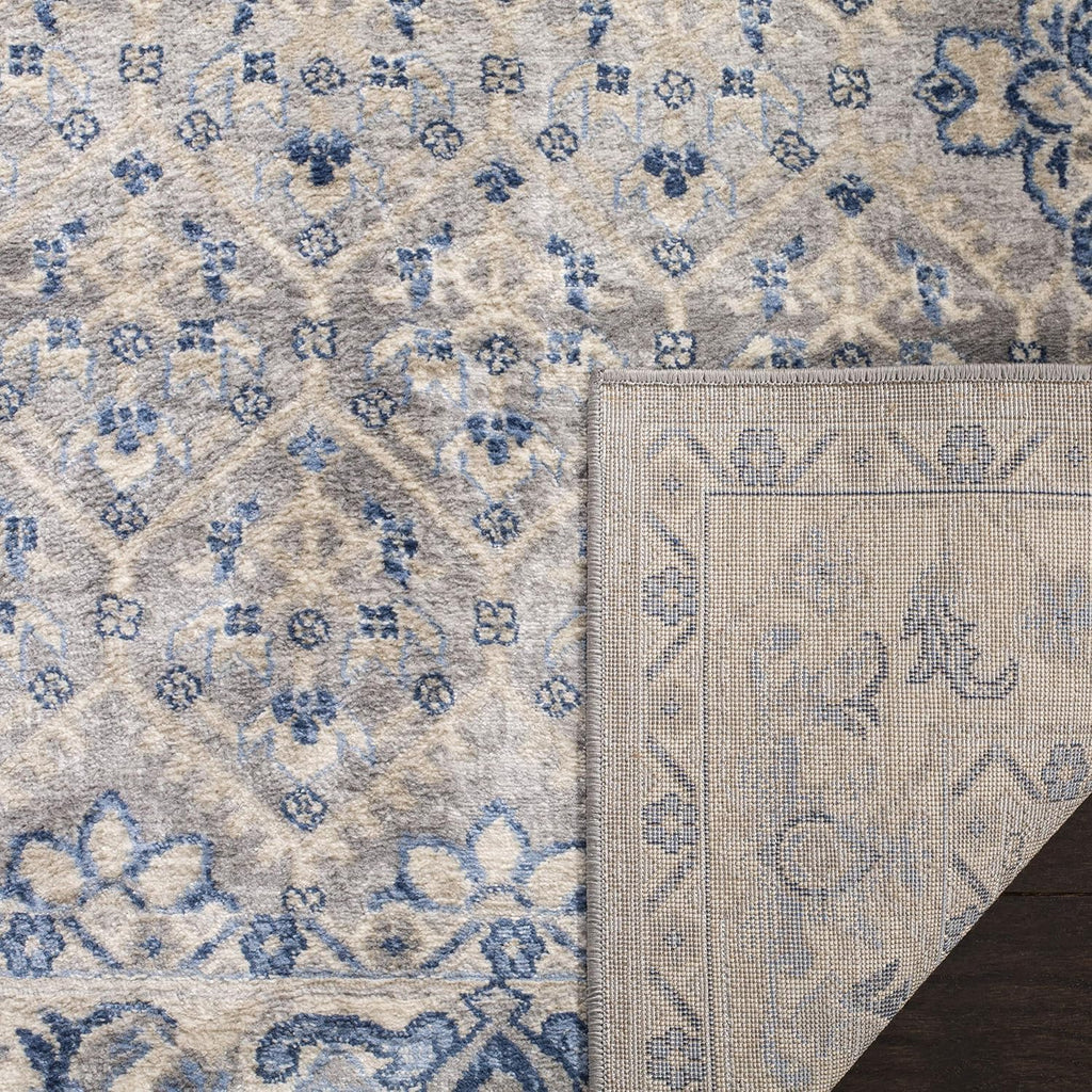SAFAVIEH Brentwood Collection Area Rug - 9' x 12', Light Grey & Blue, Oriental Distressed Design, Non-Shedding & Easy Care, Ideal for High Traffic Areas in Living Room, Bedroom (BNT869G)