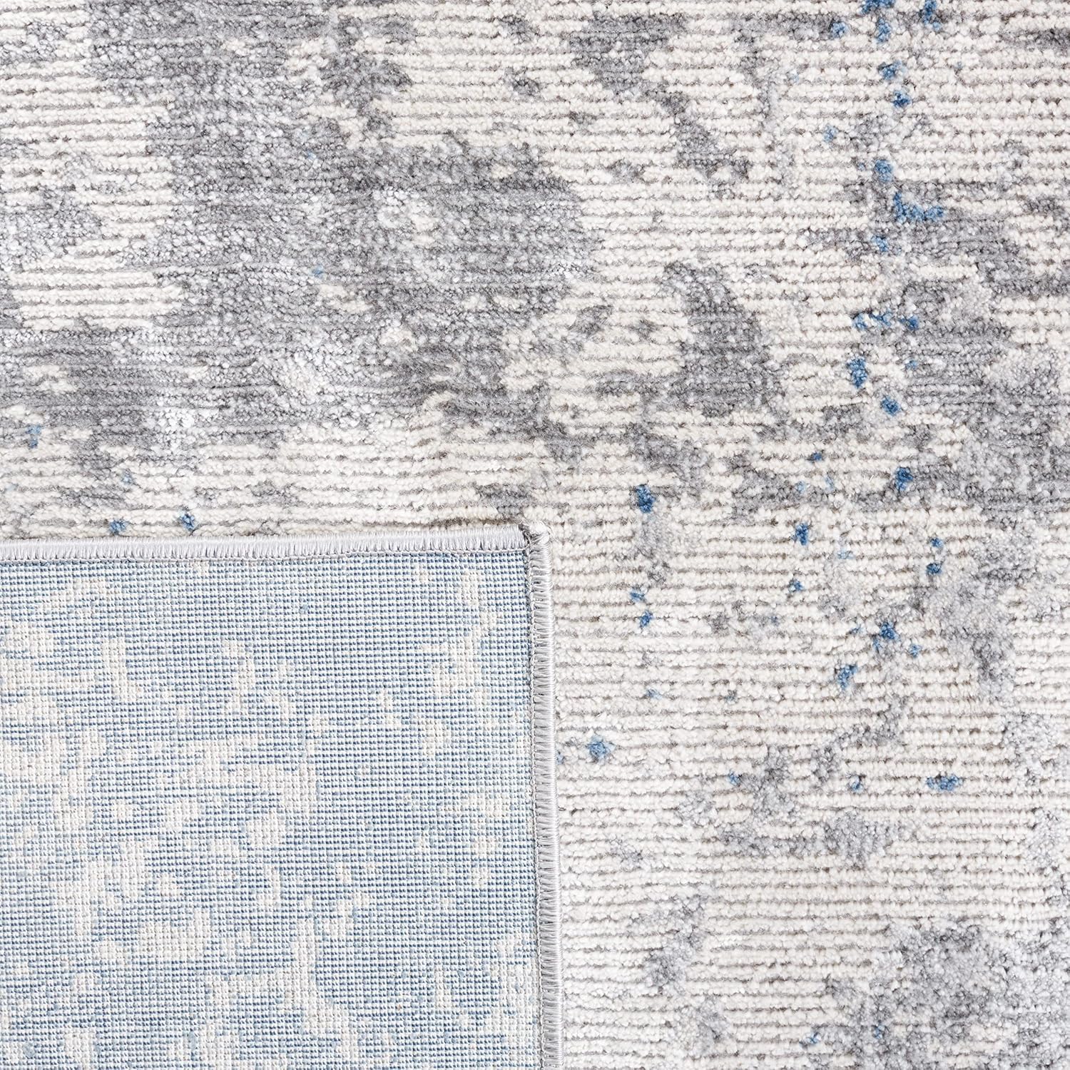 SAFAVIEH Invista Collection Area Rug - 6'7' Square, Grey & Blue, Modern Abstract Design, Non-Shedding & Easy Care, Ideal for High Traffic Areas in Living Room, Bedroom (INV481F)