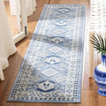 SAFAVIEH Kazak Collection Runner Rug - 2' x 8', Blue & Creme, Traditional Design, Non-Shedding & Easy Care, Ideal for High Traffic Areas in Living Room, Bedroom (KZK119D)