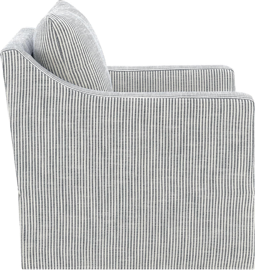 Coaster Home Furnishings - Winter - Wood - Upholstered Accent Chair with Sloped Arms, Removable Seat Cushion and 360-Degree Swivel - Living Room - Grey - 904137