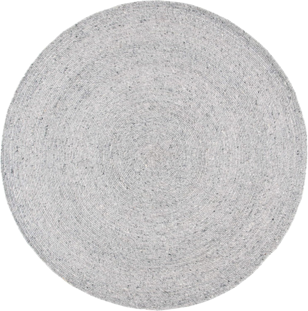 SAFAVIEH Braided Collection Area Rug - 6' Round, Grey, Handmade Country Cottage Reversible Wool, Ideal for High Traffic Areas in Living Room, Bedroom (BRD901F)