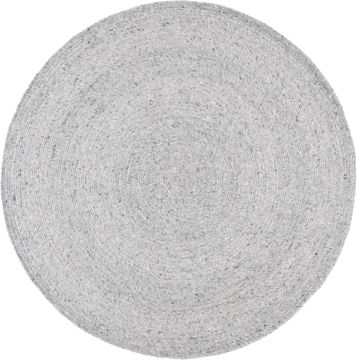 SAFAVIEH Braided Collection Area Rug - 6' Round, Grey, Handmade Country Cottage Reversible Wool, Ideal for High Traffic Areas in Living Room, Bedroom (BRD901F)