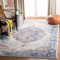 SAFAVIEH Bristol Collection Area Rug - 6' x 9', Light Grey & Blue, Boho Chic Medallion Distressed Design, Non-Shedding & Easy Care, Ideal for High Traffic Areas in Living Room, Bedroom (BTL343A)