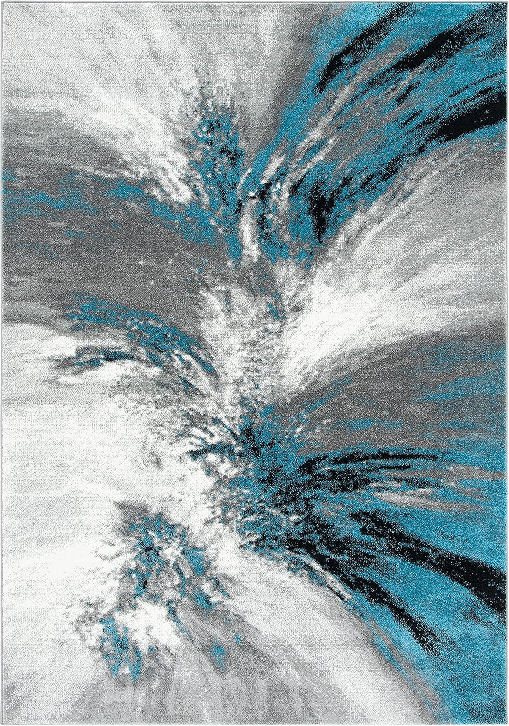 SAFAVIEH Glacier Collection Area Rug - 6'7' x 9', Blue & Grey, Abstract Design, Non-Shedding & Easy Care, Ideal for High Traffic Areas in Living Room, Bedroom (GLA127M)