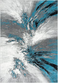 SAFAVIEH Glacier Collection Accent Rug - 2'3' x 4', Blue & Grey, Abstract Design, Non-Shedding & Easy Care, Ideal for High Traffic Areas in Entryway, Living Room, Bedroom (GLA127M)