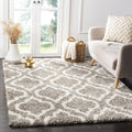 SAFAVIEH Hudson Shag Collection Area Rug - 7' Square, Grey & Ivory, Moroccan Design, Non-Shedding & Easy Care, 2-inch Thick Ideal for High Traffic Areas in Living Room, Bedroom (SGH284B)