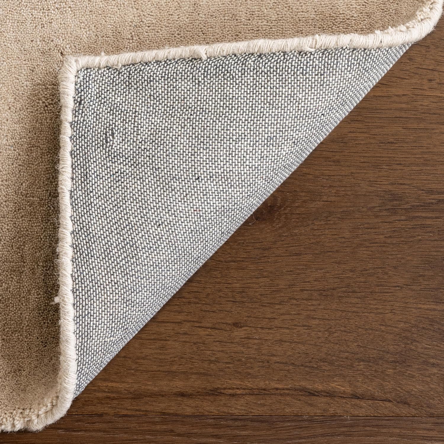 Rugs USA Maru Handmade, Beige, 4' x 6', Solid, Wool, Soft and Cozy, High Traffic, Stain Resistant, Easy Clean, Durable Area Rug for Bedroom, Living Room, Dining Space, Den, Foyer, Entryway