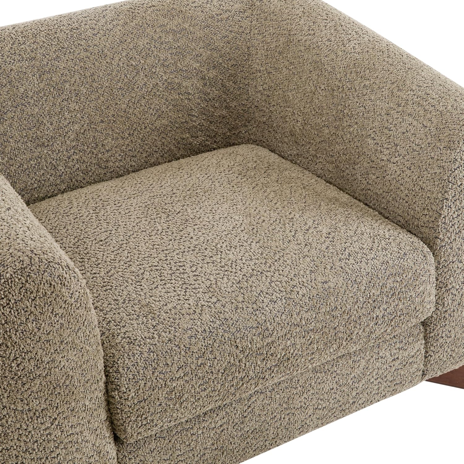 Christopher Knight Home Holly Modern Boucle Fabric Upholstered Club Chair for Living Room, Home Office, Apartment, Relaxing Chair with Removable Cushion and Birch Wood Legs, Light Brown