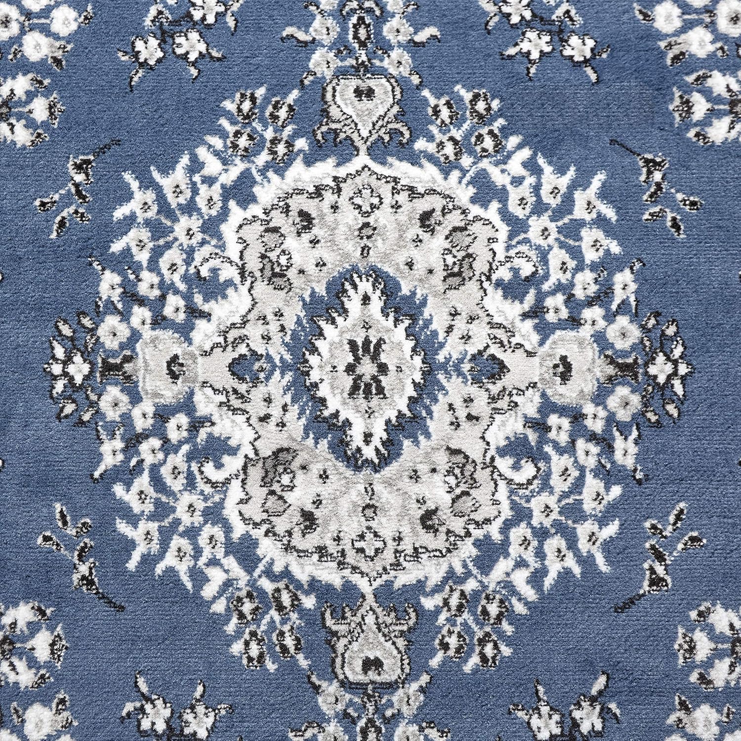 Home Dynamix Premium Sakarya Traditional Medallion Border Area Rug, Midnight Blue, 9'2'x12'5' Rectangle