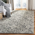 SAFAVIEH Trace Collection Area Rug - 9' x 12', Dark Grey & Light Grey, Handmade Wool, Ideal for High Traffic Areas in Living Room, Bedroom (TRC101A)
