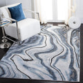 SAFAVIEH Craft Collection Area Rug - 6'7' x 9', Blue & Grey, Modern Abstract Design, Non-Shedding & Easy Care, Ideal for High Traffic Areas in Living Room, Bedroom (CFT819M)