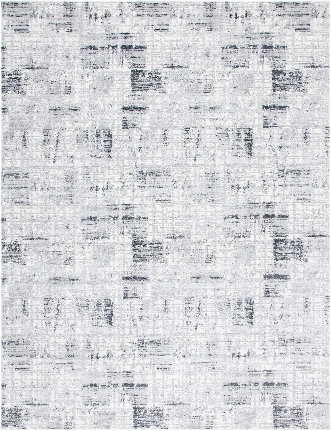 SAFAVIEH Amelia Collection Area Rug - 6' x 9', Grey & Charcoal, Modern Abstract Distressed Design, Non-Shedding & Easy Care, Ideal for High Traffic Areas in Living Room, Bedroom (ALA786F)