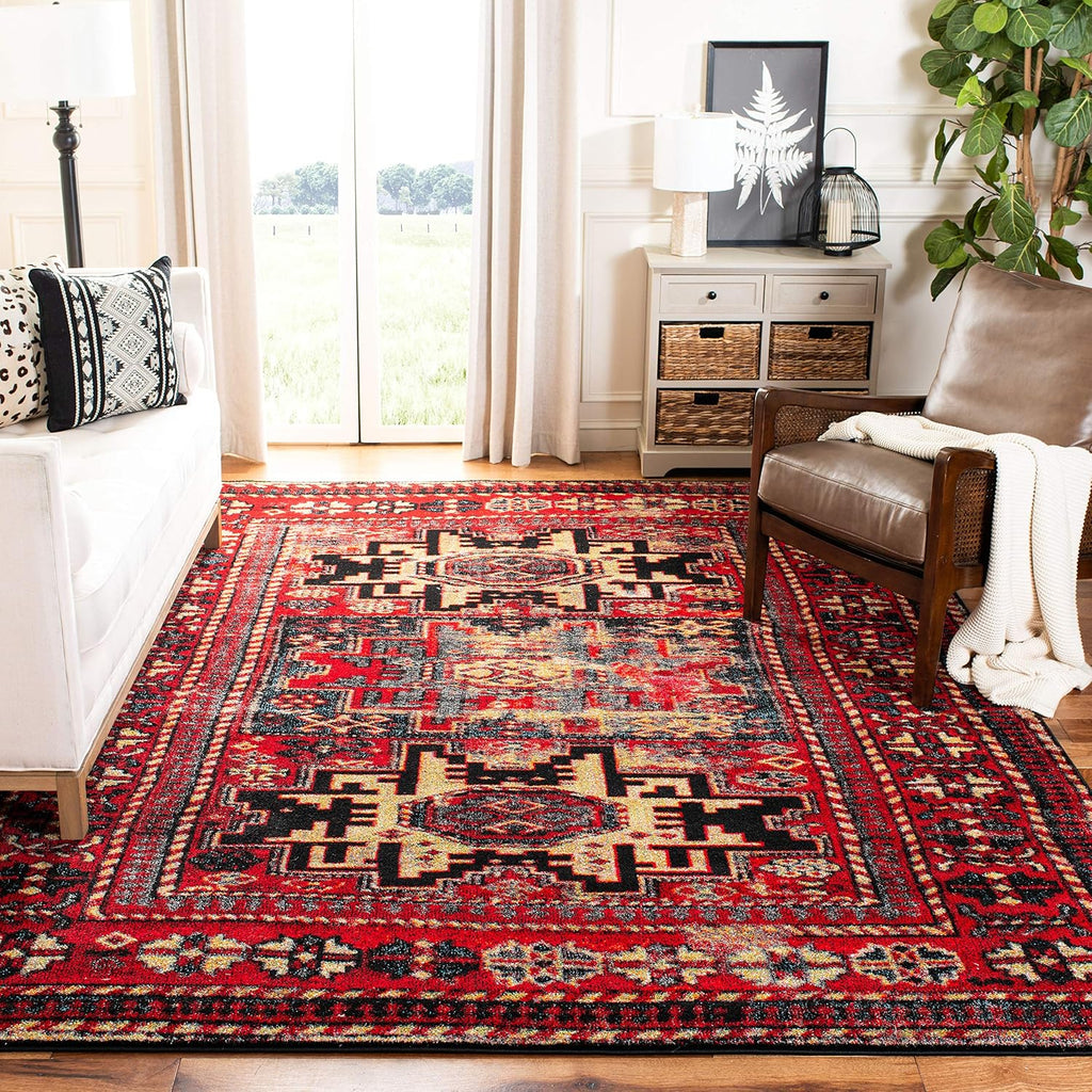 SAFAVIEH Vintage Hamadan Collection X-Large Area Rug - 11' x 15', Red & Multi, Oriental Persian Design, Non-Shedding & Easy Care, Ideal for High Traffic Areas in Living Room, Bedroom (VTH213A)