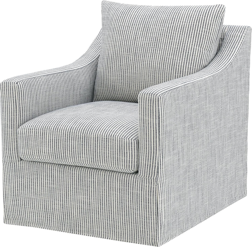 Coaster Home Furnishings - Winter - Wood - Upholstered Accent Chair with Sloped Arms, Removable Seat Cushion and 360-Degree Swivel - Living Room - Grey - 904137