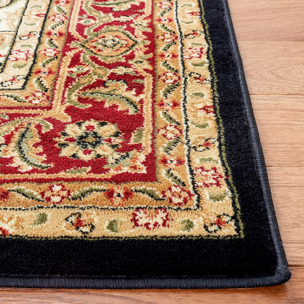 SAFAVIEH Lyndhurst Collection Area Rug - 8' x 10', Black & Red, Traditional Oriental Design, Non-Shedding & Easy Care, Ideal for High Traffic Areas in Living Room, Bedroom (LNH330Y)